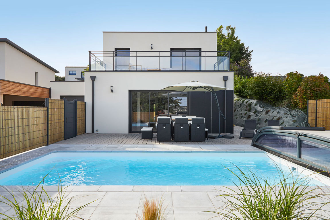 Maison Bois Piscine Trecobois Murebois